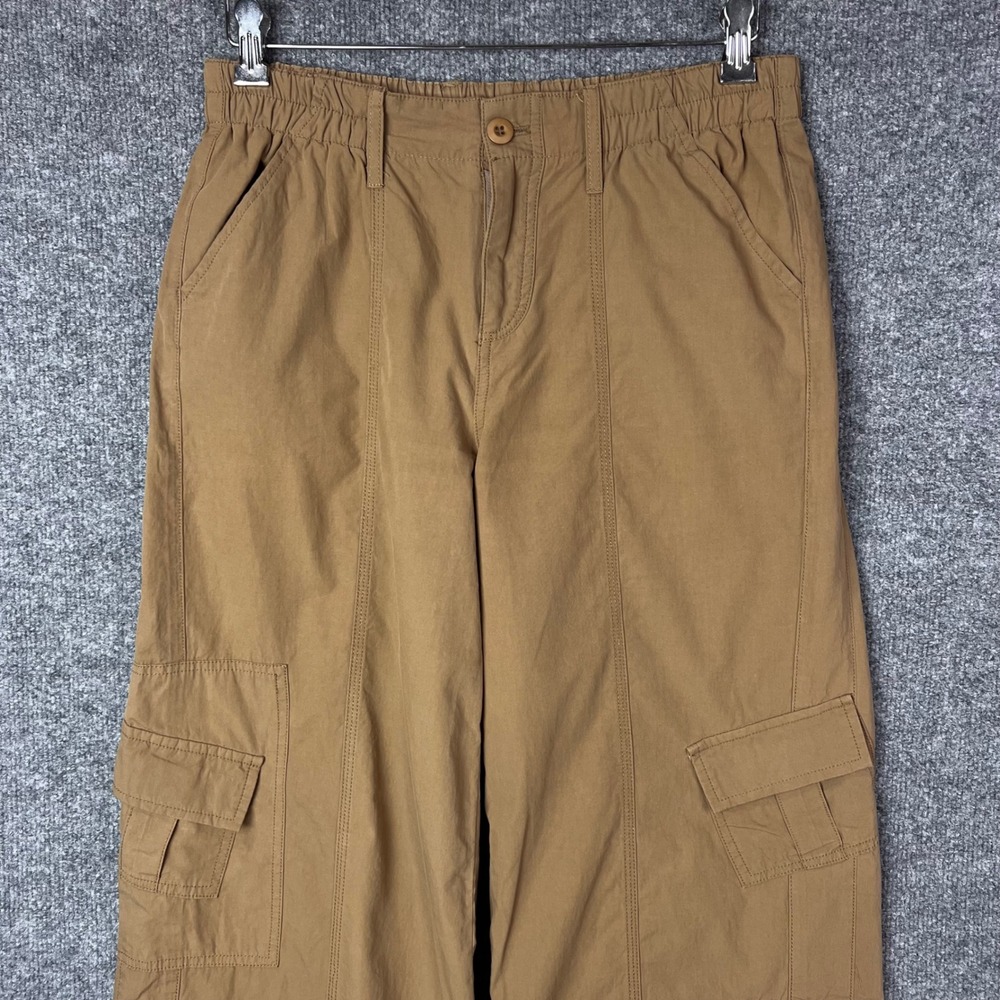 Böhme Cargo Pants Womens Medium Brown Excellent Wide Leg Elastic Waist Utility - Picture 3 of 10